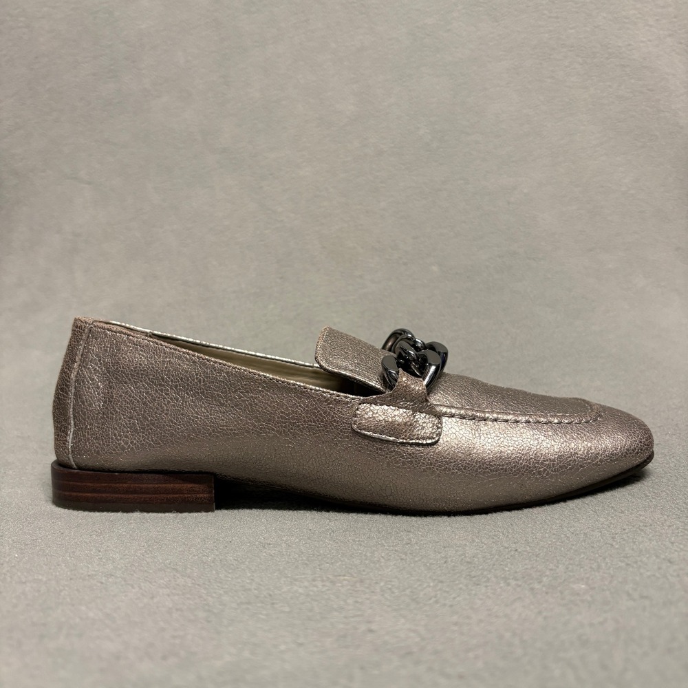 Donald Pliner Bethany Metallic‎ Loafers US 7.5 Bronze Chain Slip-On Flats - Picture 6 of 13